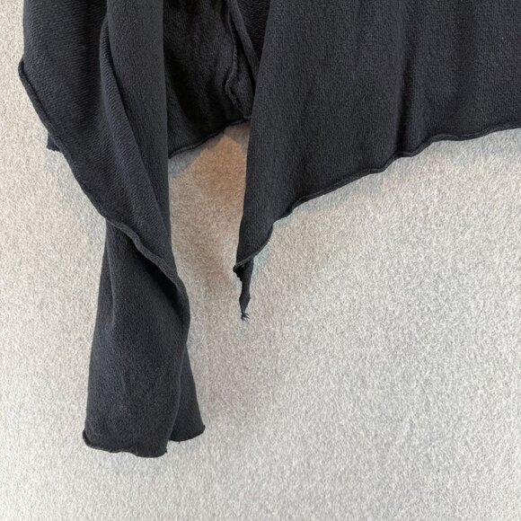 Fenini Womens Size Large Black Asymmetrical Design Wrape Sweater Button Detail - Picture 14 of 16